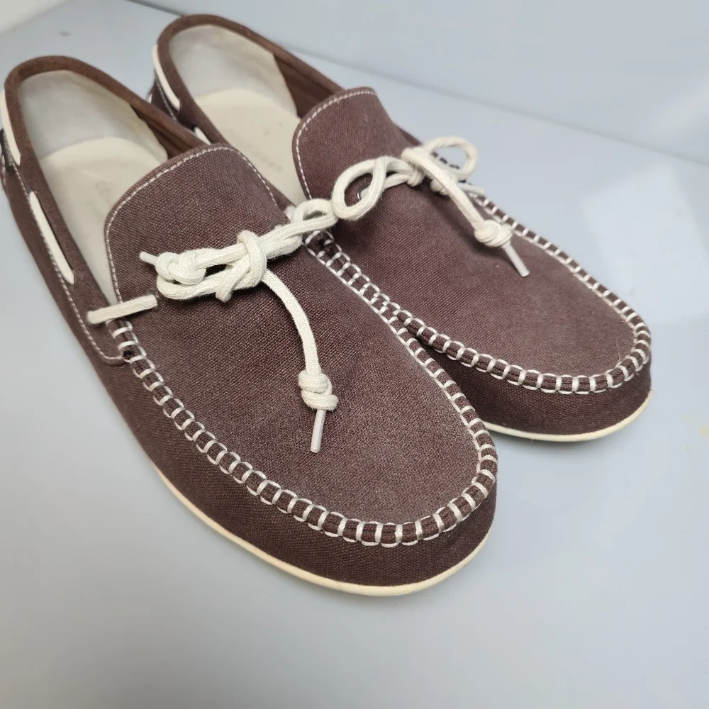 Cole Haan Boothbay Brown Canvas Moc Boat , Driving Shoe's Men's Size 12M